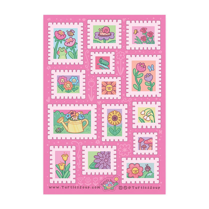 Floral Stamps Vinyl Sticker Sheet