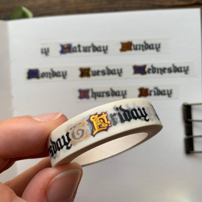 Medieval Days of the Week 10mm Washi Tape