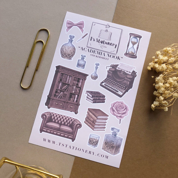 Dark Academia Nook Sticker Sheet