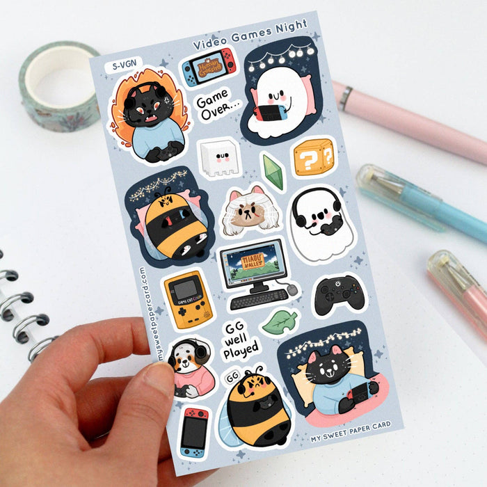 Video Games Night Stickers