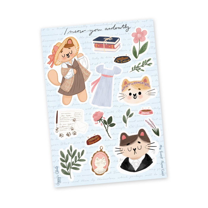 A6 Oggy's Club - Pawride and Purrjudice - Sticker Sheet