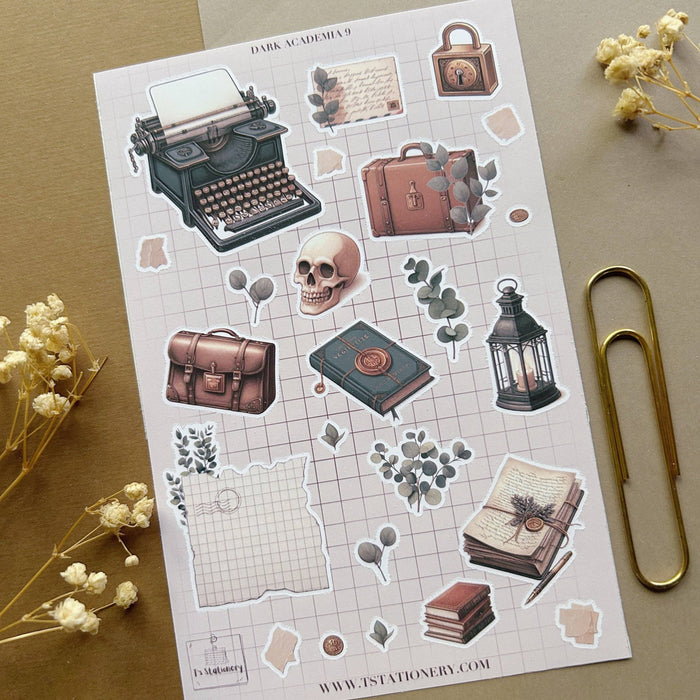 Dark Academia 9 Sticker Sheet
