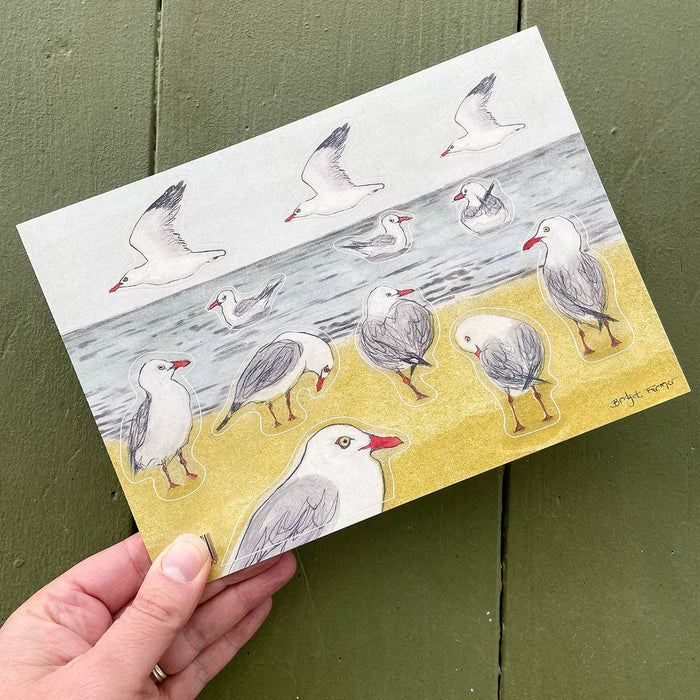 Silver Gulls Sticker Sheet A5