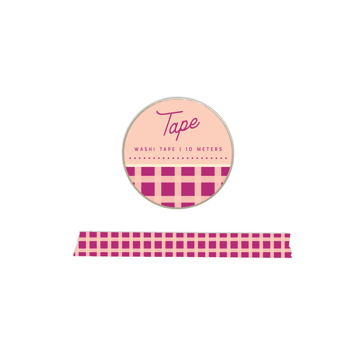 Pink & Purple Gingham Washi Tape