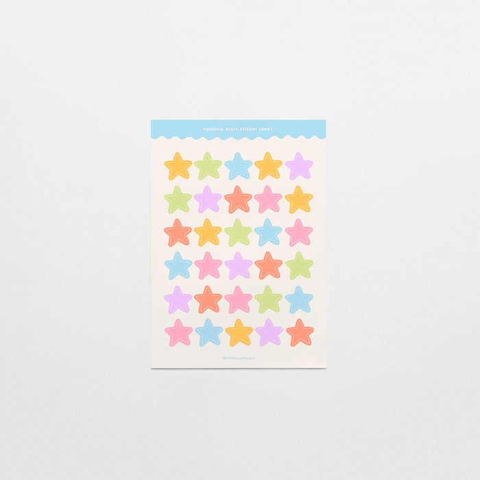 Rainbow Stars Sticker Sheet