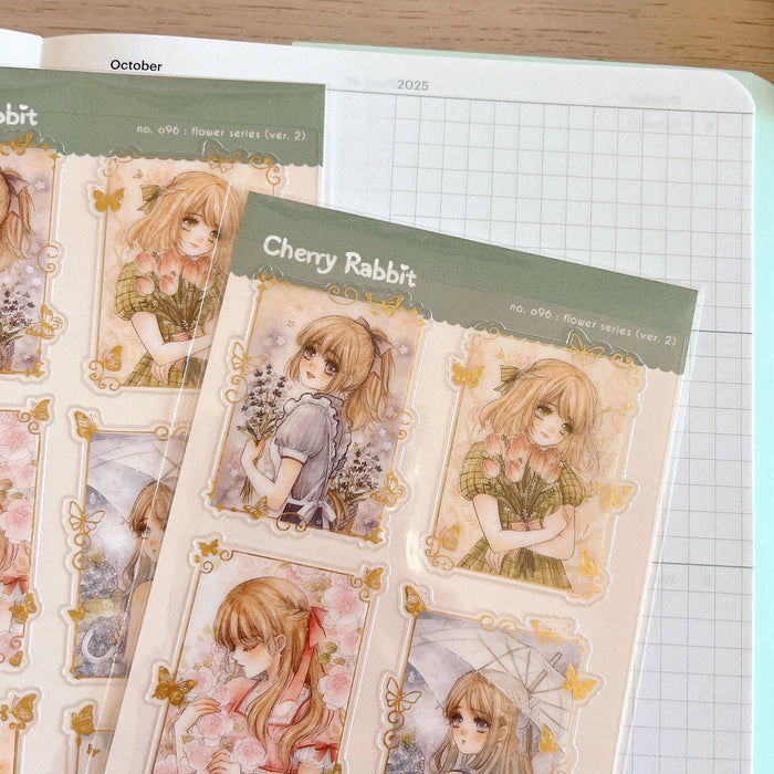 Flower Series Clear Sticker Sheet