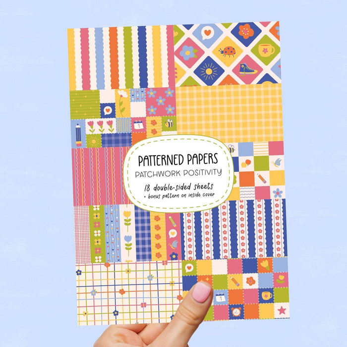 Patchwork Positivity A5 Patterned Paper Book - Junk Journaling Paper Pad