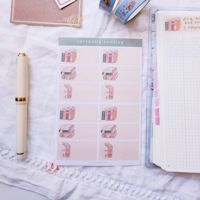 Currently Reading Washi Paper Sticker Sheet - Write On Stickers