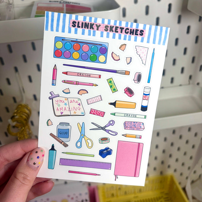 Art Supplies A6 Matte Sticker Sheet