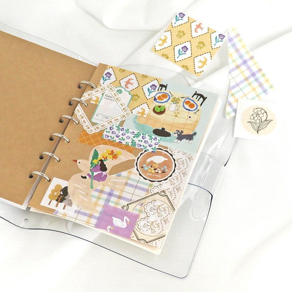 Mind Wave 'Yori-Dori' Series Flake Stickers - Riding on the Back of a Bird