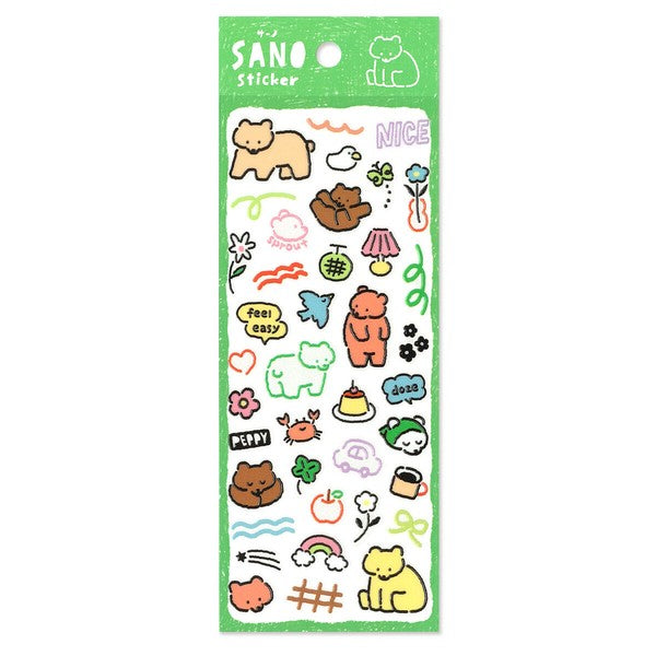Mind Wave 'Sano' Pukumori Stickers - Bear