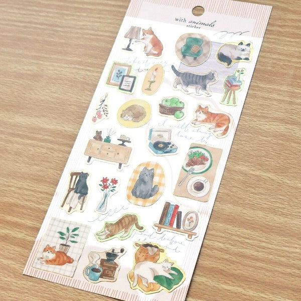 Mind Wave 'With Animals' Series Clear Stickers - Cat