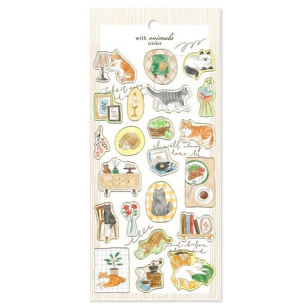 Mind Wave 'With Animals' Series Clear Stickers - Cat