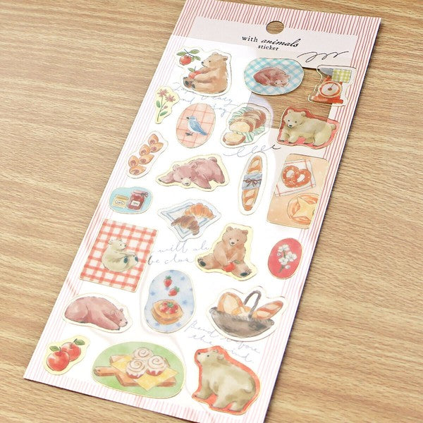 Mind Wave 'With Animals' Series Clear Stickers - Bear