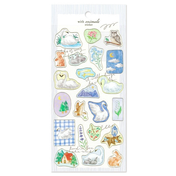 Mind Wave 'With Animals' Series Clear Stickers - Swan