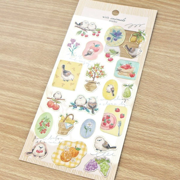 Mind Wave 'With Animals' Series Clear Stickers - Shimaenaga
