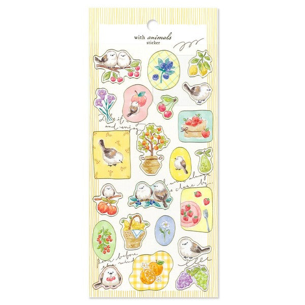 Mind Wave 'With Animals' Series Clear Stickers - Shimaenaga