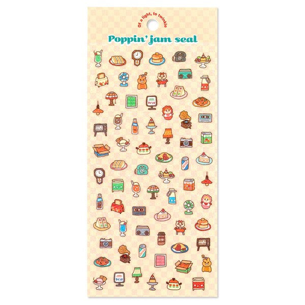 Mind Wave 'Poppin' Jam' Series Clear Stickers - Retro