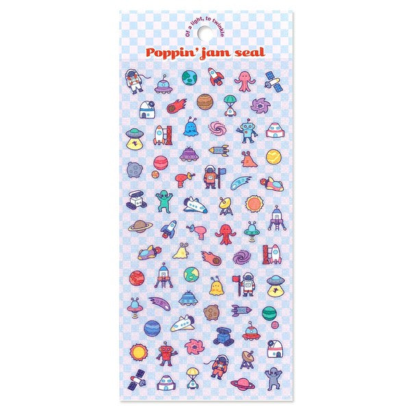 Mind Wave 'Poppin' Jam' Series Clear Stickers - Planet