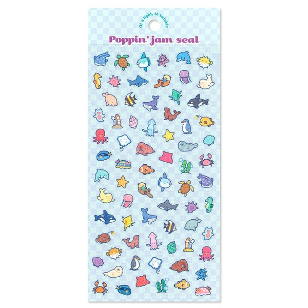 Mind Wave 'Poppin' Jam' Series Clear Stickers - Marine Life