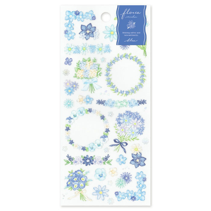 Mind Wave 'Floria' Series Clear Stickers - Blue