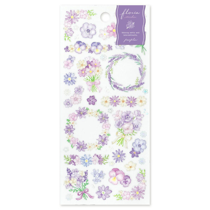 Mind Wave 'Floria' Series Clear Stickers - Purple
