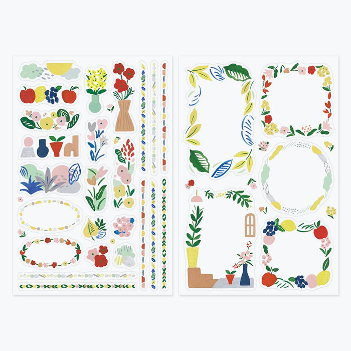 Midori Yuru Log 2 Sheet Sticker Set - Textile Pattern
