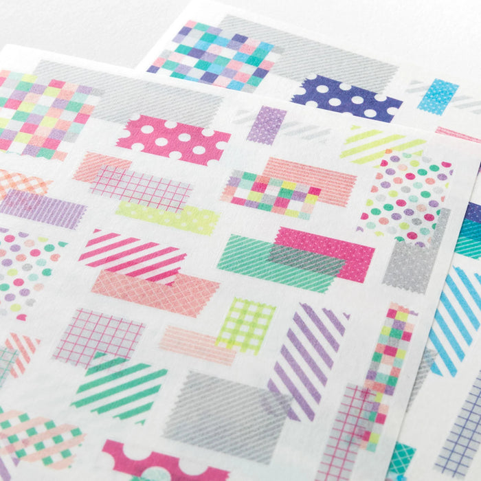 Midori Yuru Log 2 Sheet Sticker Set - Collage Tape Patterns