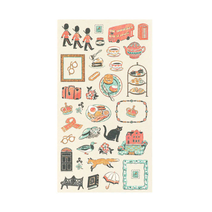 Midori 'Country' Motif Washi Stickers - United Kingdom