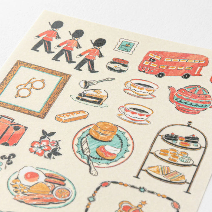 Midori 'Country' Motif Washi Stickers - United Kingdom