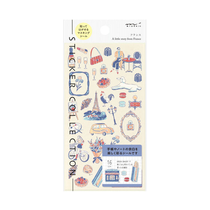 Midori 'Country' Motif Washi Stickers - France