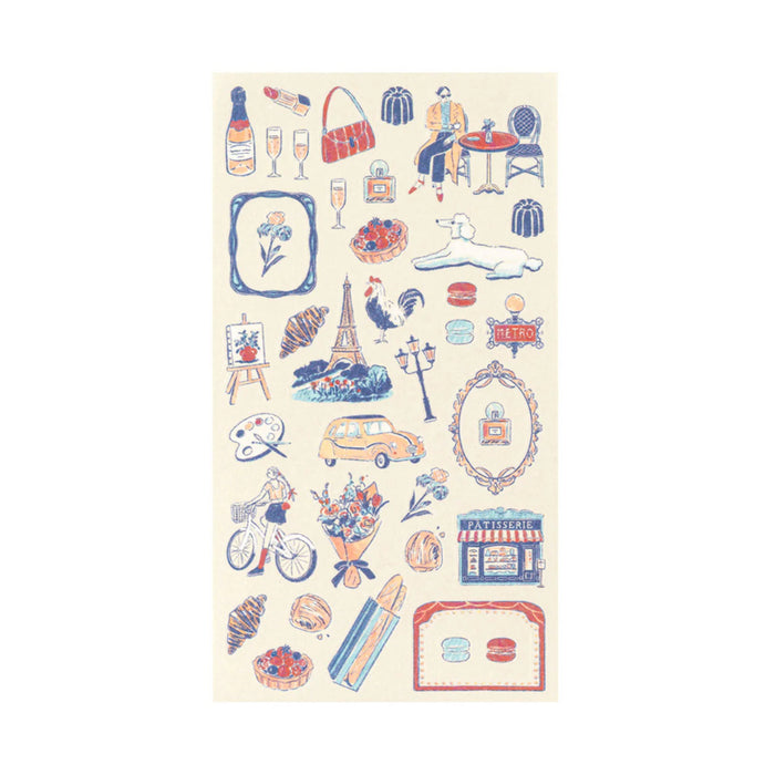 Midori 'Country' Motif Washi Stickers - France