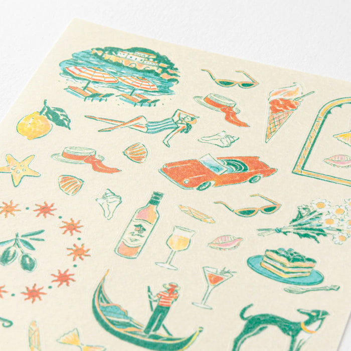 Midori 'Country' Motif Washi Stickers - Italy