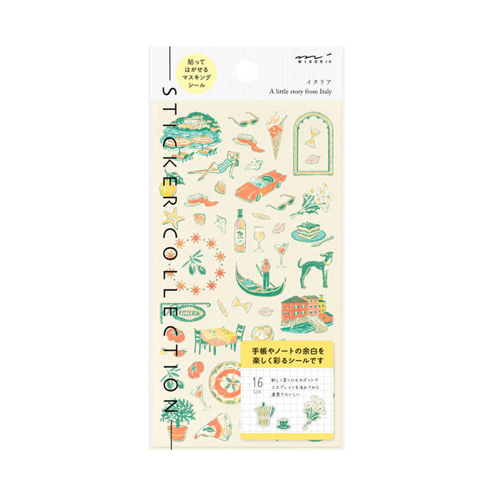 Midori 'Country' Motif Washi Stickers - Italy
