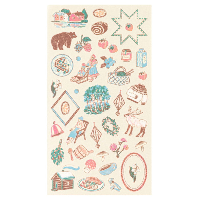 Midori 'Country' Motif Washi Stickers - Finland