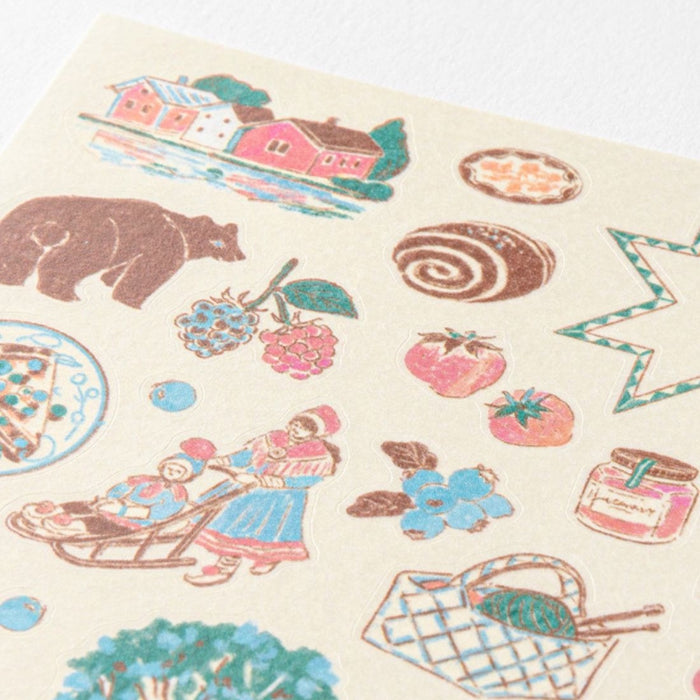 Midori 'Country' Motif Washi Stickers - Finland