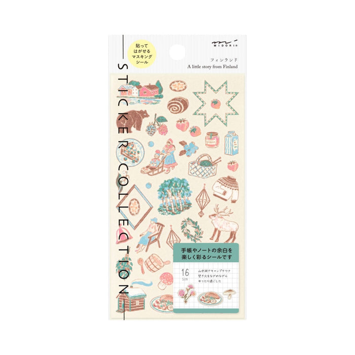 Midori 'Country' Motif Washi Stickers - Finland
