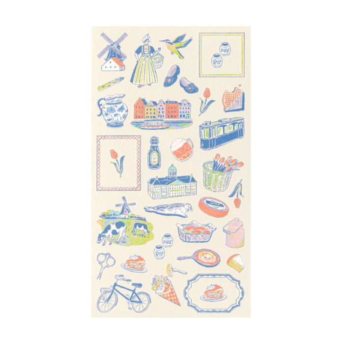 Midori 'Country' Motif Washi Stickers - Netherlands