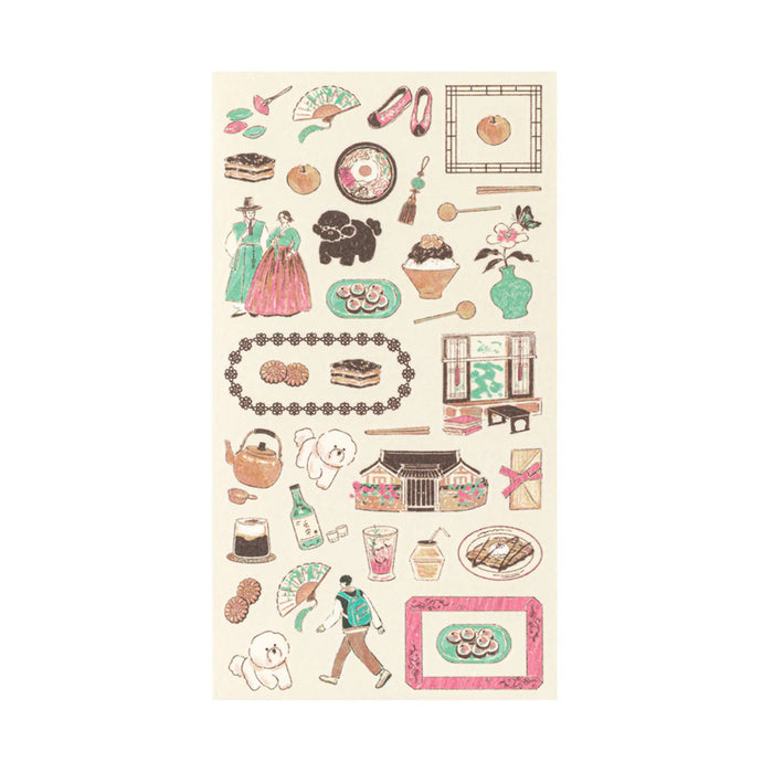 Midori 'Country' Motif Washi Stickers - South Korea