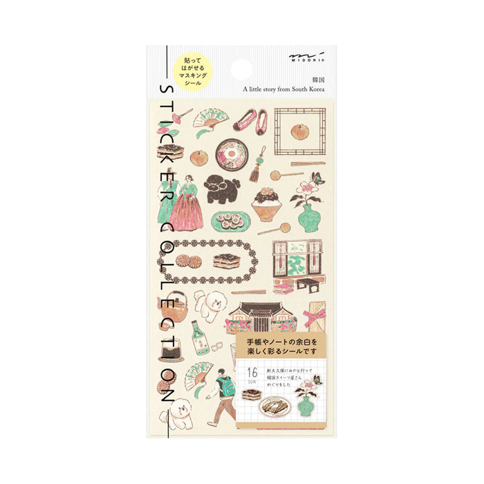 Midori 'Country' Motif Washi Stickers - South Korea