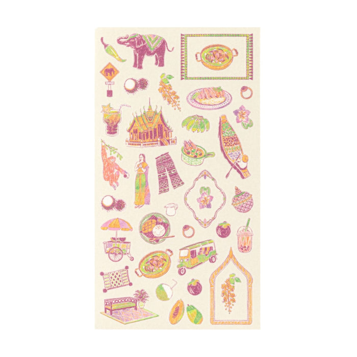Midori 'Country' Motif Washi Stickers - Thailand