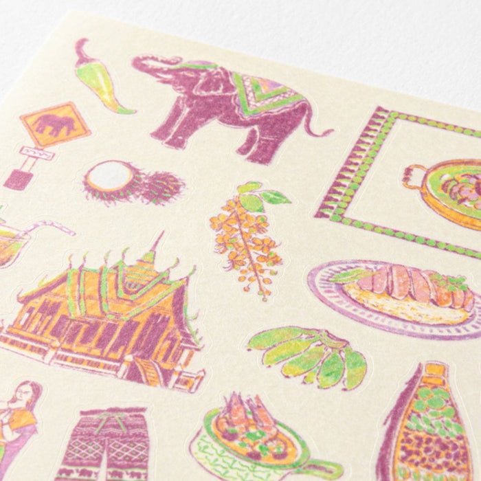 Midori 'Country' Motif Washi Stickers - Thailand