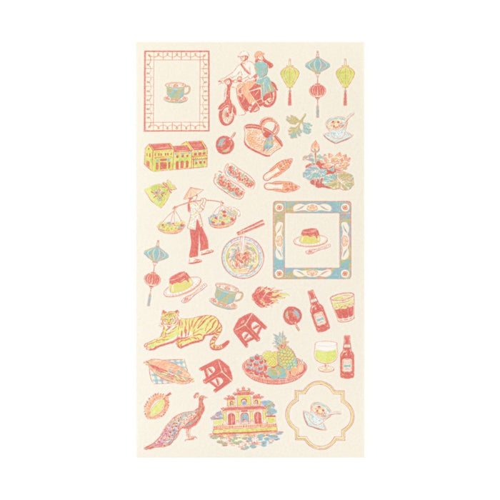 Midori 'Country' Motif Washi Stickers - Vietnam