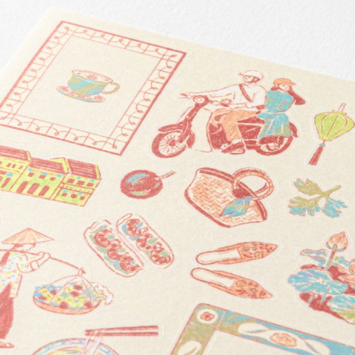 Midori 'Country' Motif Washi Stickers - Vietnam