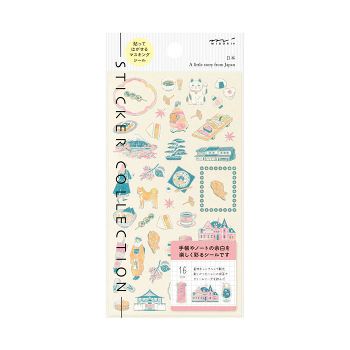 Midori 'Country' Motif Washi Stickers - Japan