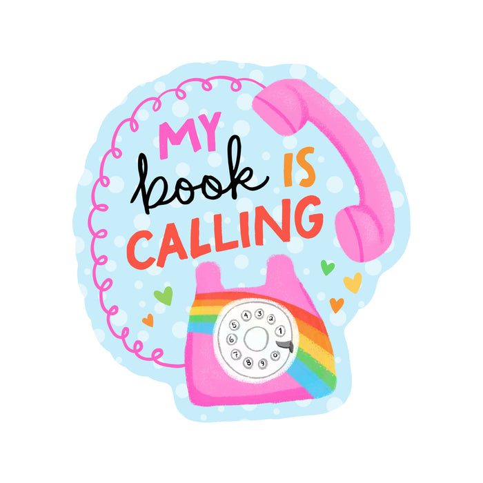 My Book is Calling Vinyl Sticker