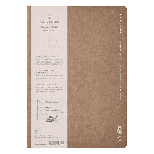 Kleid B6 2mm Tiny Grid Notes Notebook - Brown