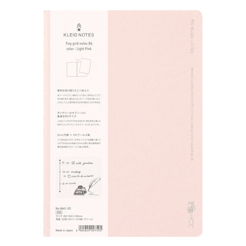 Kleid B6 2mm Tiny Grid Notes Notebook - Light Pink