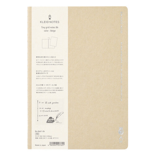 Kleid B6 2mm Tiny Grid Notes Notebook - Beige