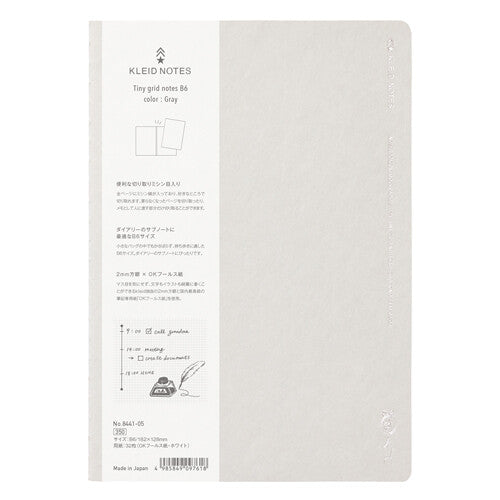 Kleid B6 2mm Tiny Grid Notes Notebook - Gray